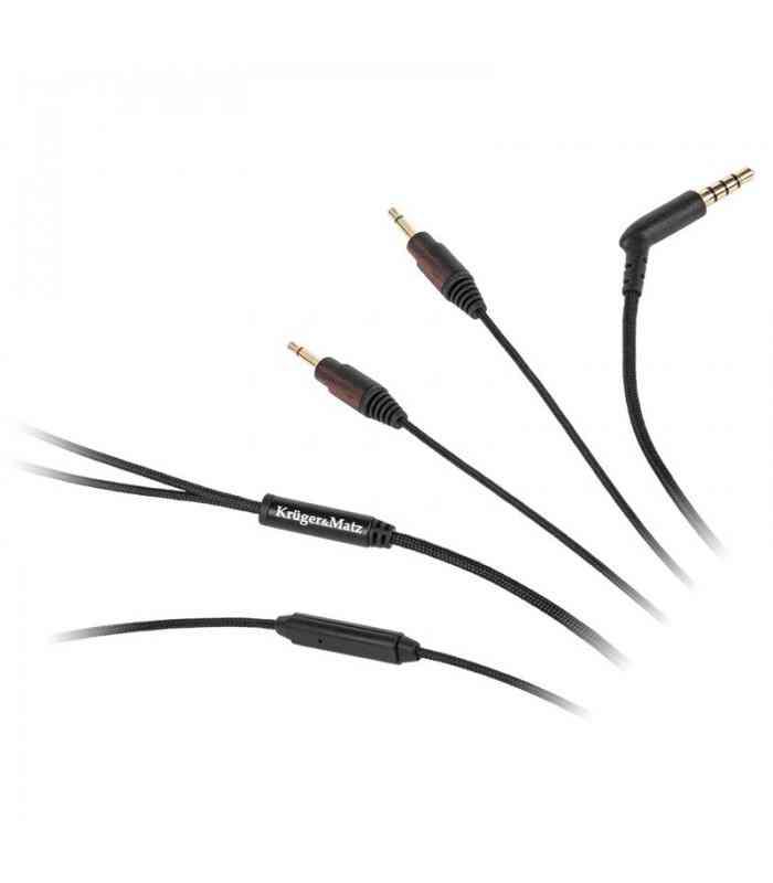 cablu casti cu microfon jack 2x jack 1m krugermatz 1