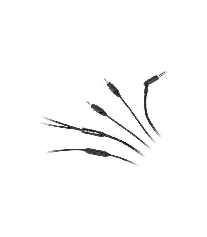 Cablu casti cu microfon Jack - 2x Jack 1m Kruger&Matz