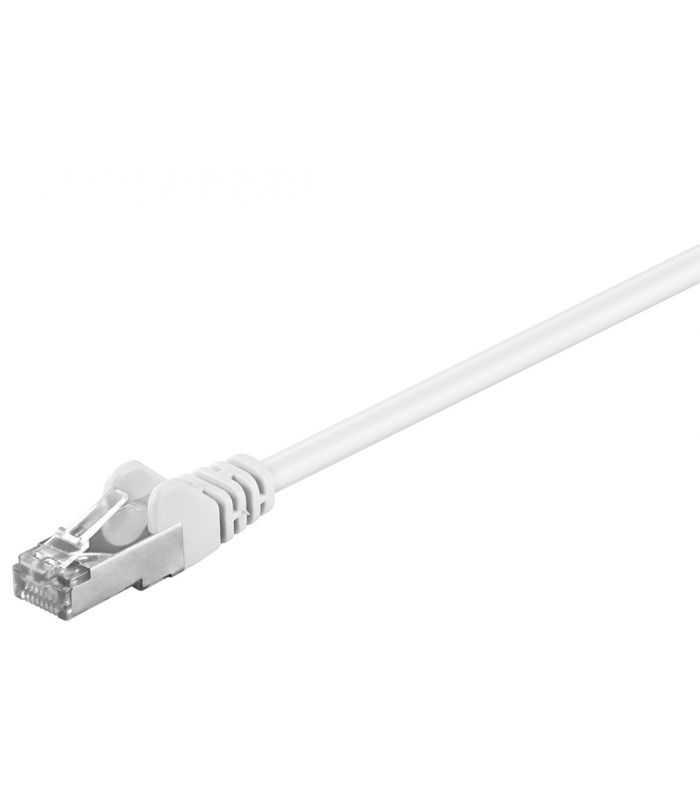 Cablu CAT5e FTP RJ45-RJ45 1m ecranat alb Goobay