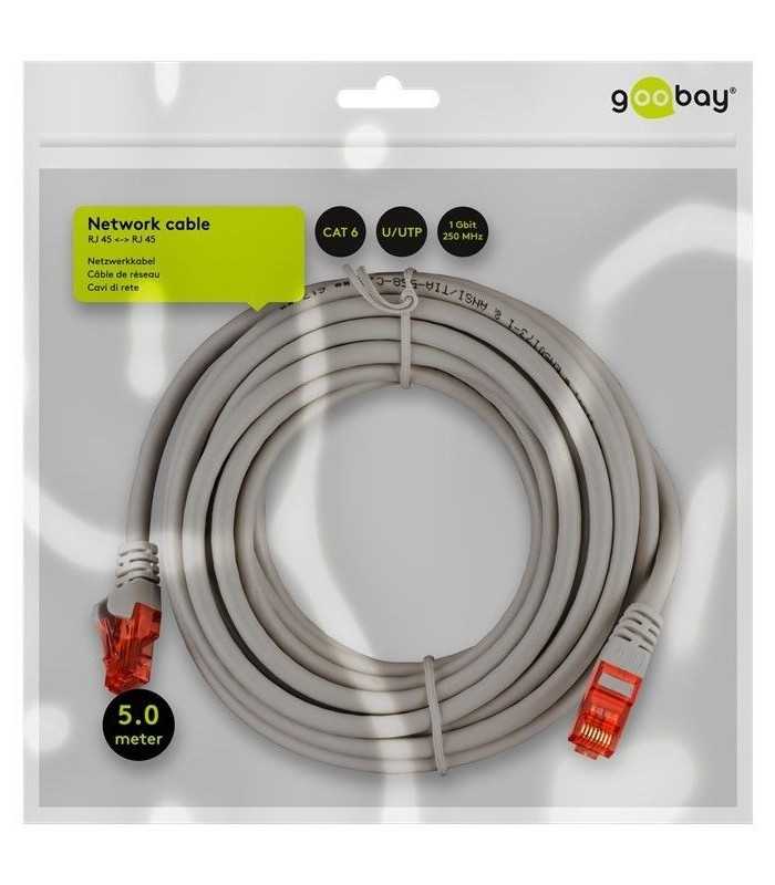 cablu cat6 patch utp gri 5m cca goobay 1