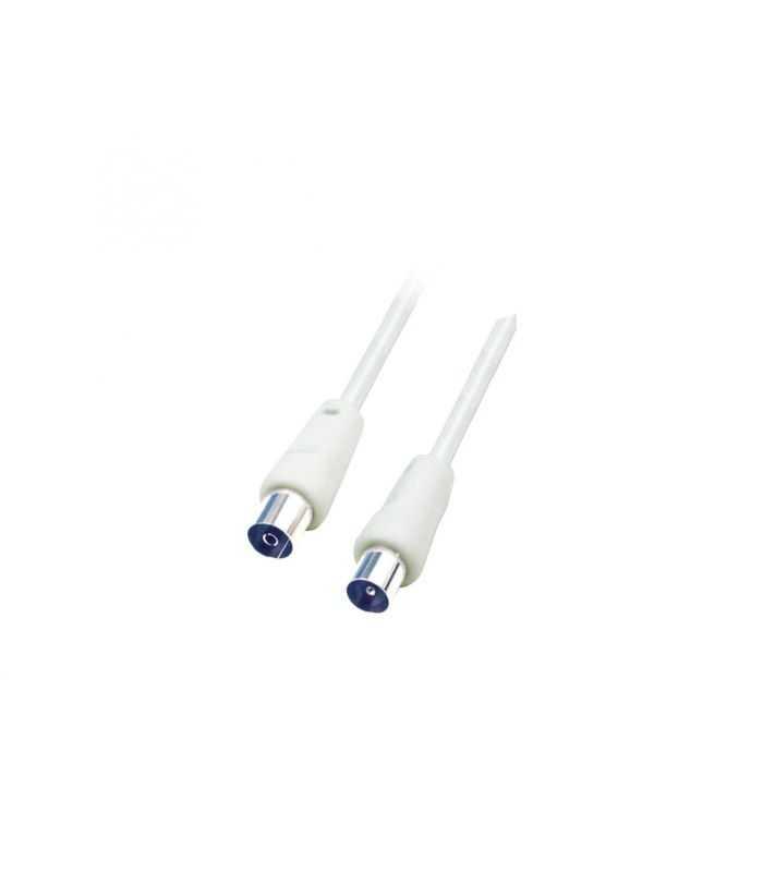 Cablu coaxial 1.5m alb mama-tata dublu ecranat drept RF 1X HOME