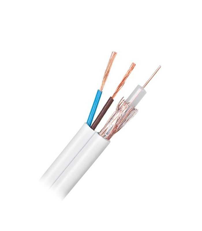 Cablu coaxial 75ohmi K-60 5.8mm cupru/cupru si alimentare 2x0.5mm cupru Cabletech KAB0547