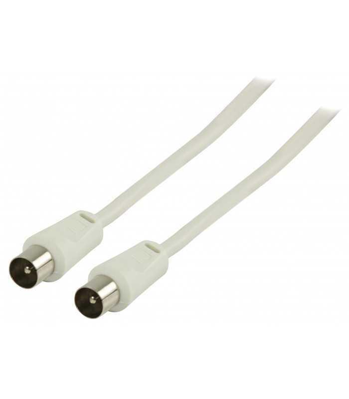 Cablu coaxial antena TV tata - TV tata 5m alb dublu ecranat Valueline