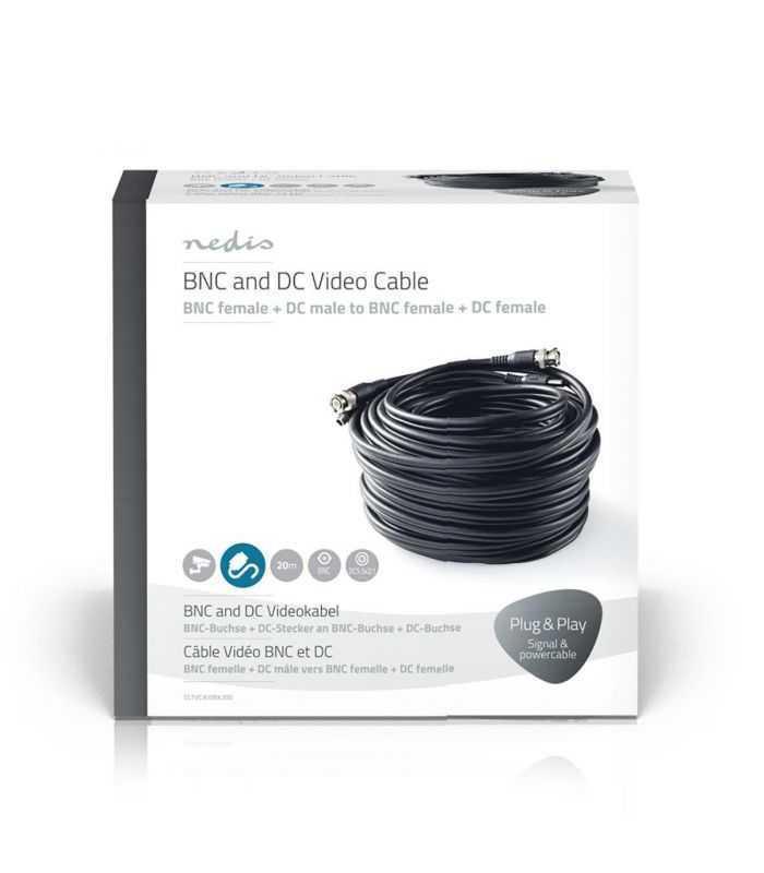 cablu coaxial de securitate cctv rg59 20m bnc 21x55mm nedis 3