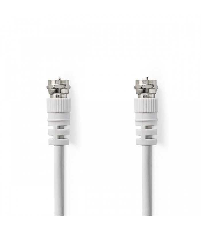 Cablu coaxial Nedis F tata - F tata 1.5m alb