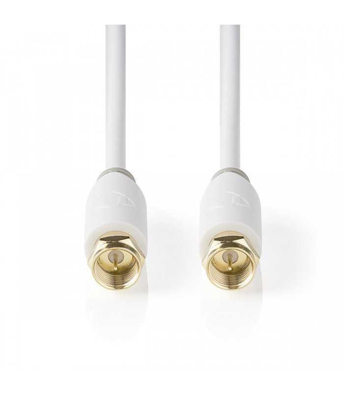 cablu coaxial nedis f tata f tata 2m alb cupru dublu izolat 1