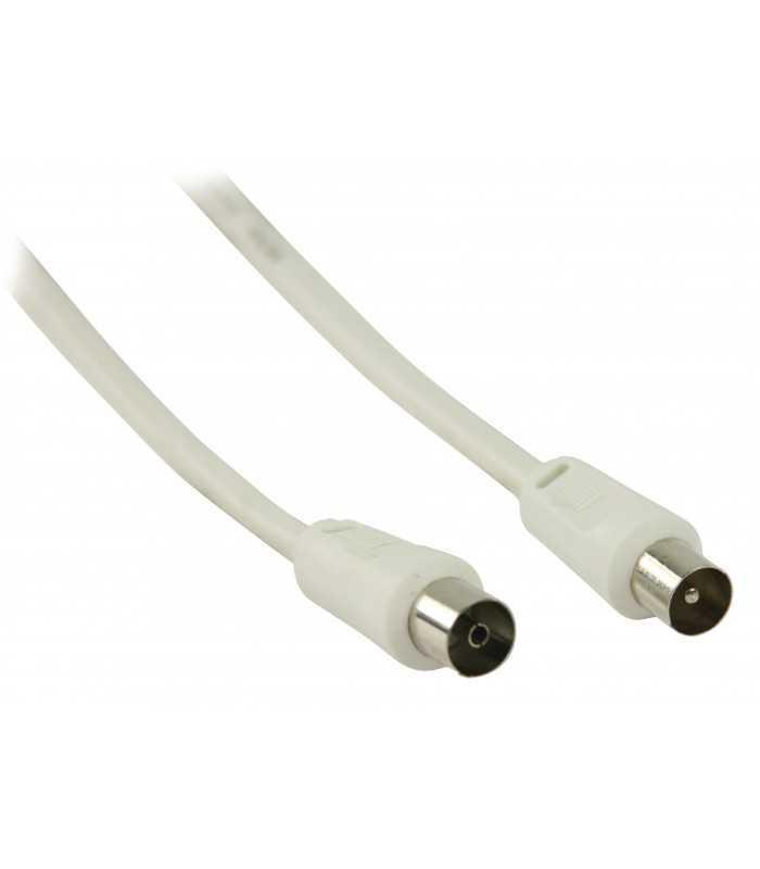 cablu coaxial pentru antena tata coaxial mama 3m alb dublu ecranat valueline 1
