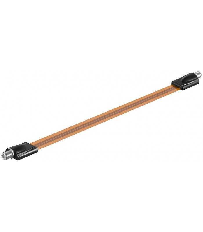 Cablu coaxial plat 0.5m cu conector F mama-mama Goobay 2 Cablu coaxial plat 0.5m cu conector F mama-mama Goobay