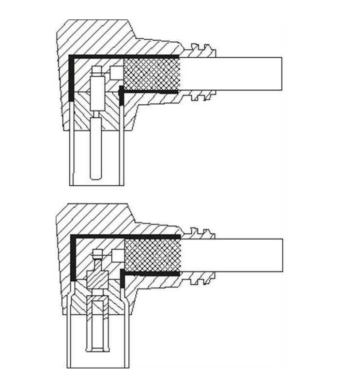cablu coaxial profesional cu mufe cotite 5m goobay 1