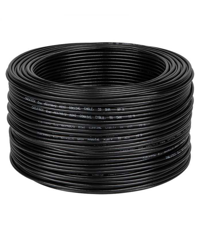 cablu coaxial rg174 50 ohmi 28mm pvc negru cabletech 1