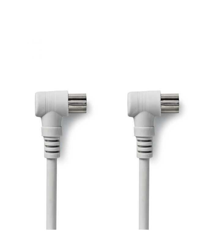 cablu coaxial tata cotit coaxial mama cotit 3m alb nedis 1