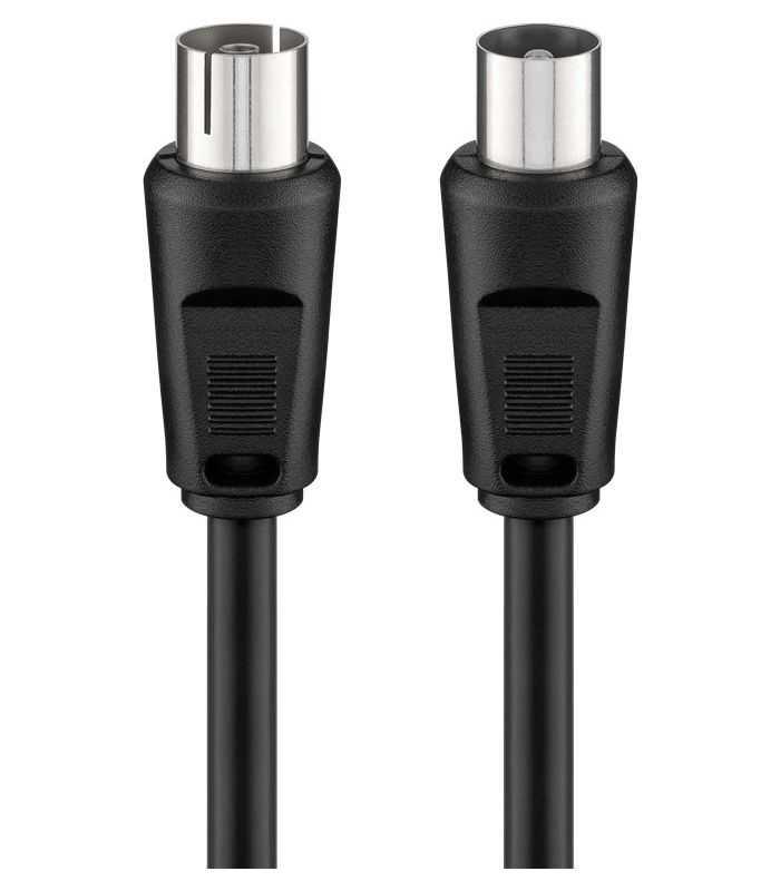 Cablu Coaxial Tv Antena 70db Dublu Ecranat Mama Tata 15m Negru 11720 Goobay