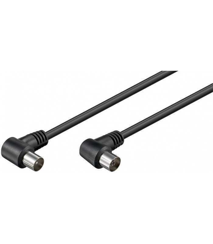 cablu conexiune antena 5m negru conector cotit goobay 2