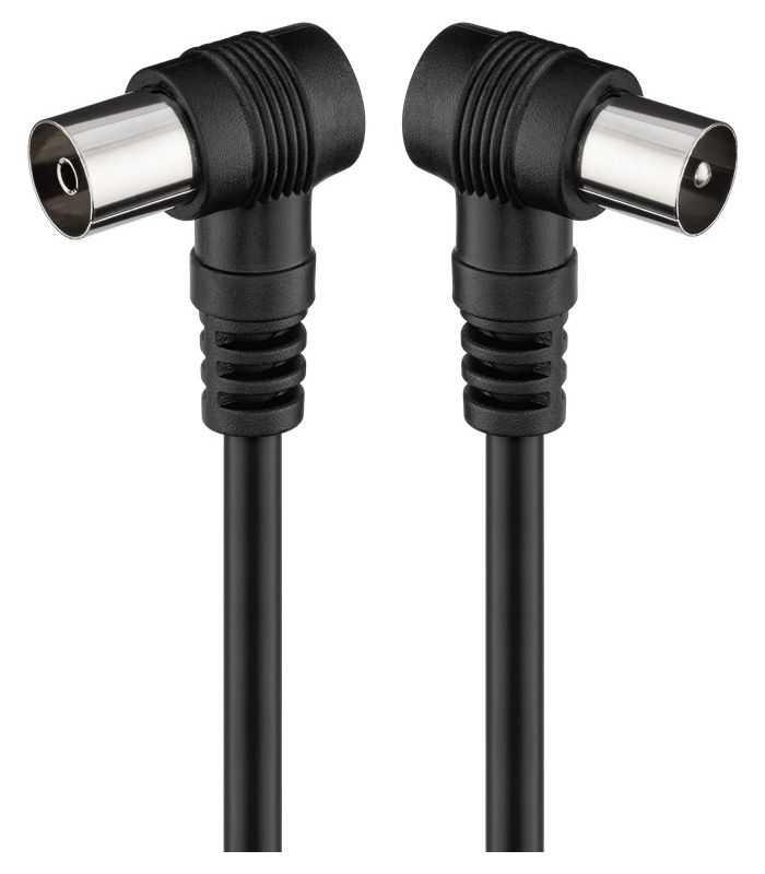 Cablu conexiune antena 5m negru conector cotit Goobay