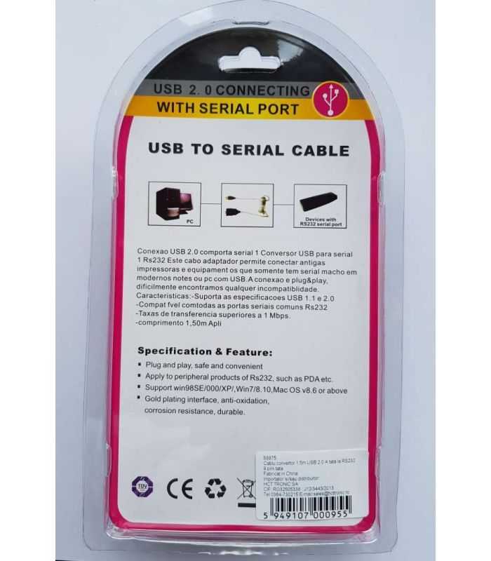 cablu convertor usb la db9 serial rs232 windows vista 7 10 15m 1