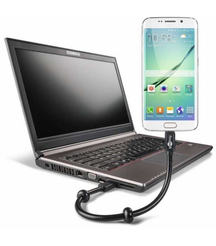 Cablu date micro USB Schwanenhals Goobay