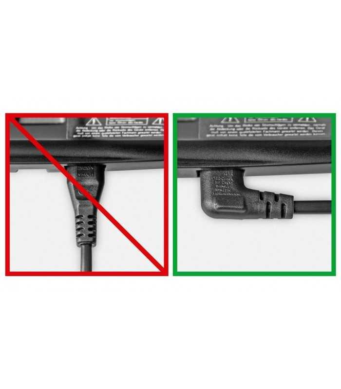 cablu de alimentare 90 grade euro 2 pini tv cu conectori cotiti cee 7 16 iec 60320 c7 1m goobay 1