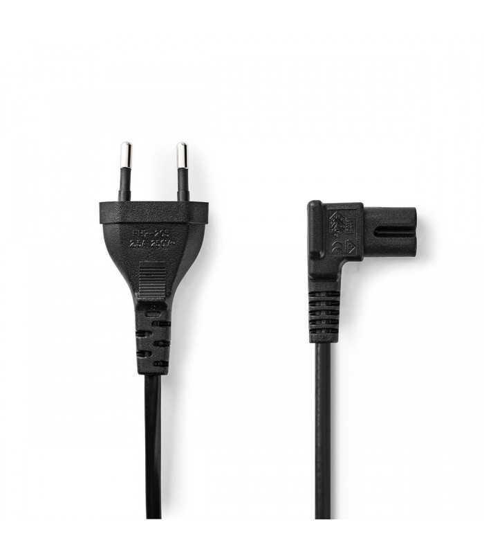 Cablu de alimentare Euro tata - 2 Pini IEC-320-C7 cotit 2m Nedis