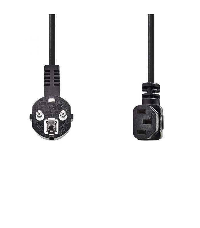 cablu de alimentare pc 10m cotit schuko tata cotit iec 320 c13 90grade negru nedis 1