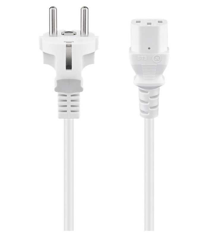 Cablu de alimentare PC/monitor C13 - C14 1.5m 3x0.75mm2 10A alb Goobay 96038