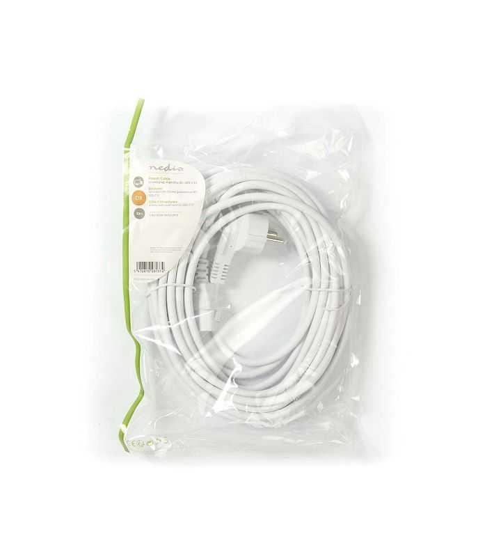 cablu de alimentare pc schuko tata cotit iec 320 c13 10m alb nedis 2