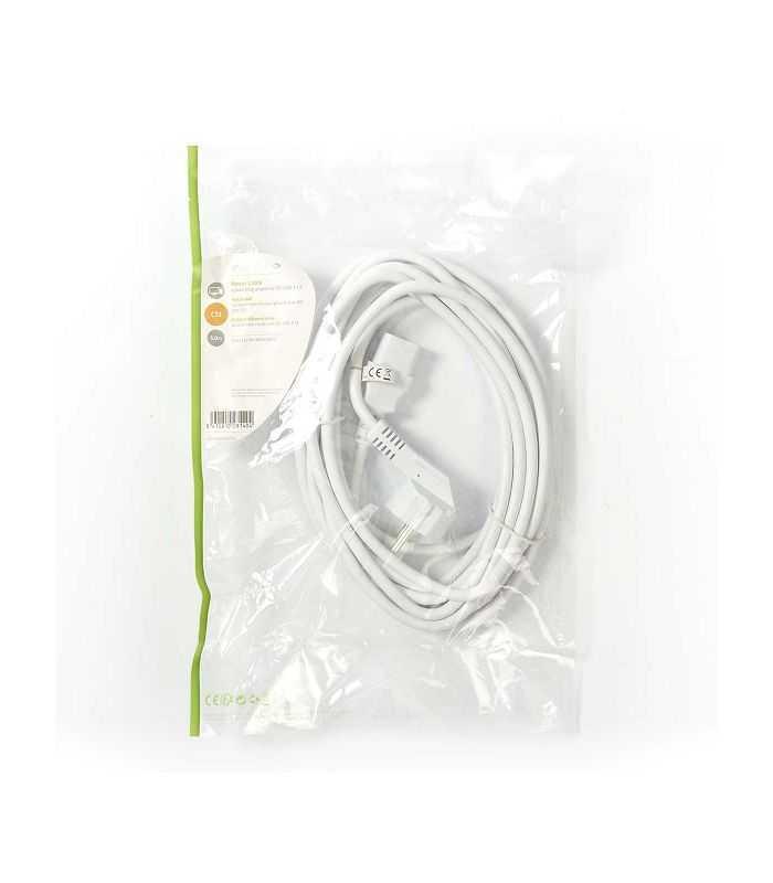 cablu de alimentare pc schuko tata cotit iec 320 c13 5m alb nedis 2