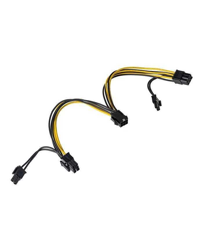 Cablu de alimentare PCI-E 6pin mama - PCI-E 8pin mama x2 0.15m pentru placa video AKYGA AK-CA-55