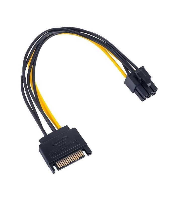 Cablu De Alimentare Pci E 6pin Mama Sata Tata 015m Pentru Placa Video Akyga Ak Ca 30
