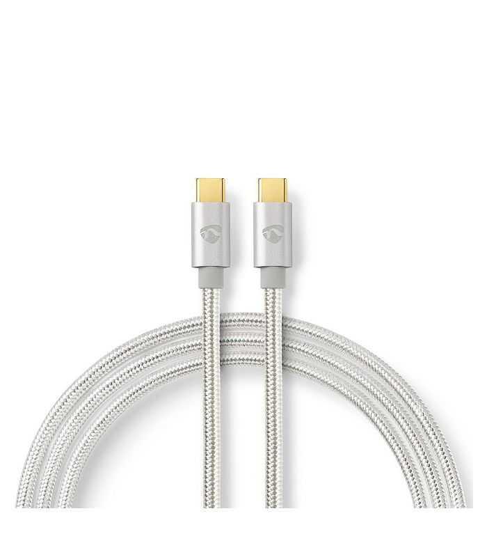 Cablu De Alimentare Si Sincronizare Usb Type C 20 Tata Tata 5a 100w Aurit 2m Argintiu Nedis