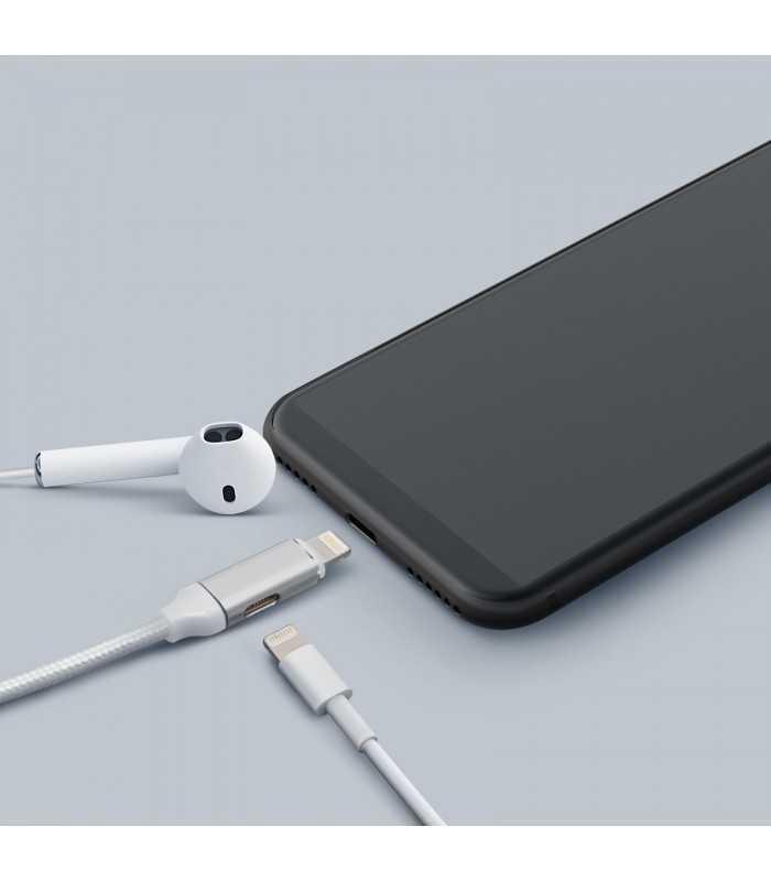 Cablu de date 2in1 iPad iPhone lightning 1m 2A argintiu delight