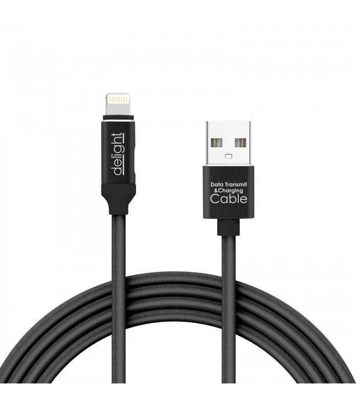cablu de date 2in1 ipad iphone lightning 1m 2a negru delight 2