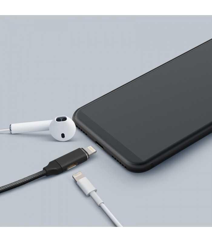 Cablu de date 2in1 iPad iPhone lightning 1m 2A negru delight