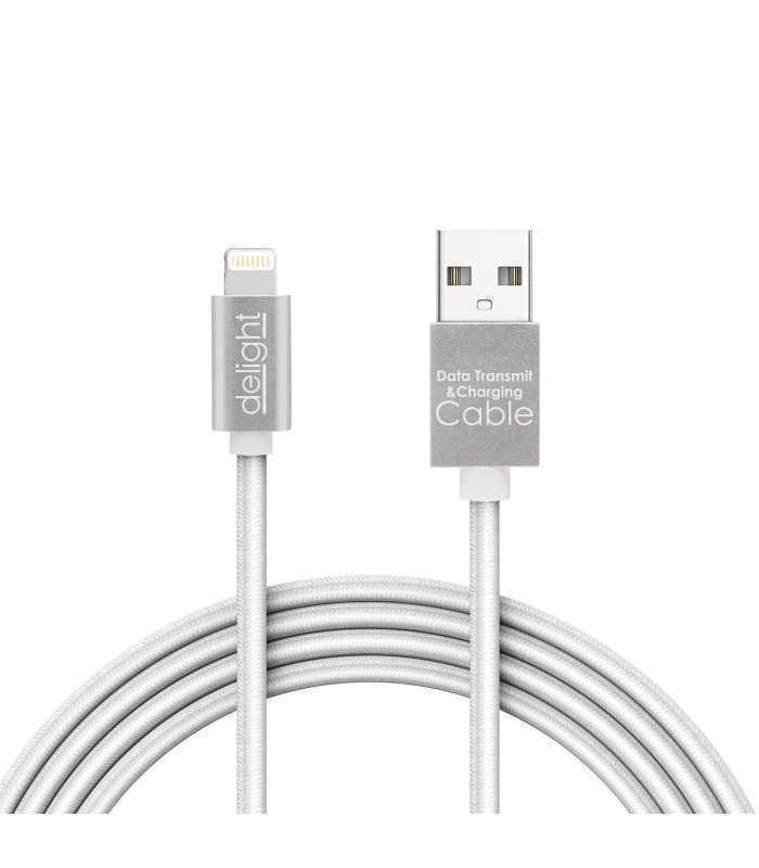 cablu de date 2in1 ipad iphone lightning micro usb 1m 1a alb delight 2