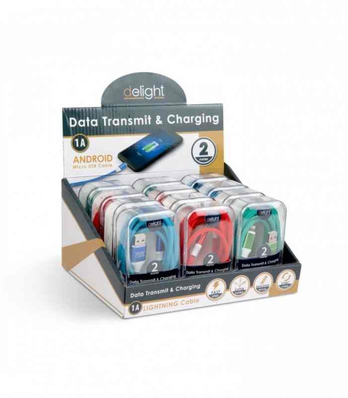 cablu de date si incarcare iphone lightning invelis siliconic 2m 2a delight 6