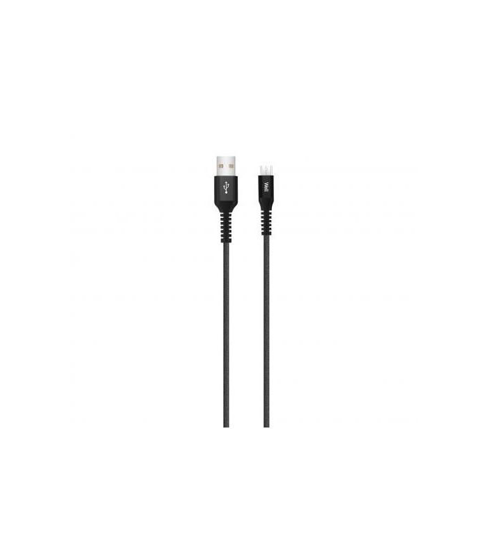 Cablu de date si incarcare micro USB 2.1A 1m Well negru
