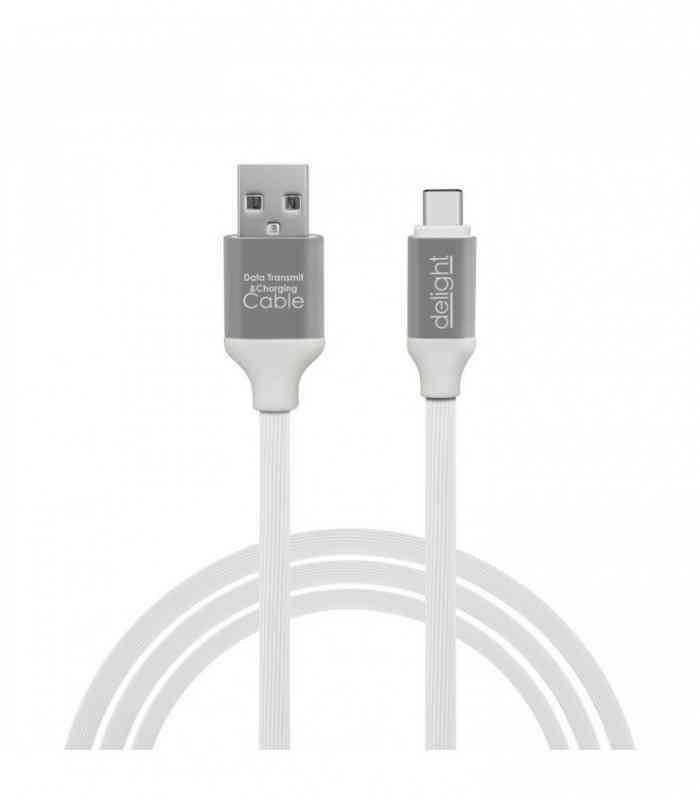 cablu de date si incarcare usb type c invelis siliconic 1m 21a delight 4
