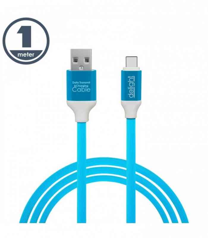 Cablu de date si incarcare USB Type C invelis siliconic 1m 2.1A Delight