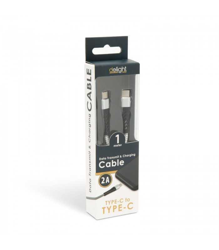 cablu de date usc type c usb type c alb 1m delight 2