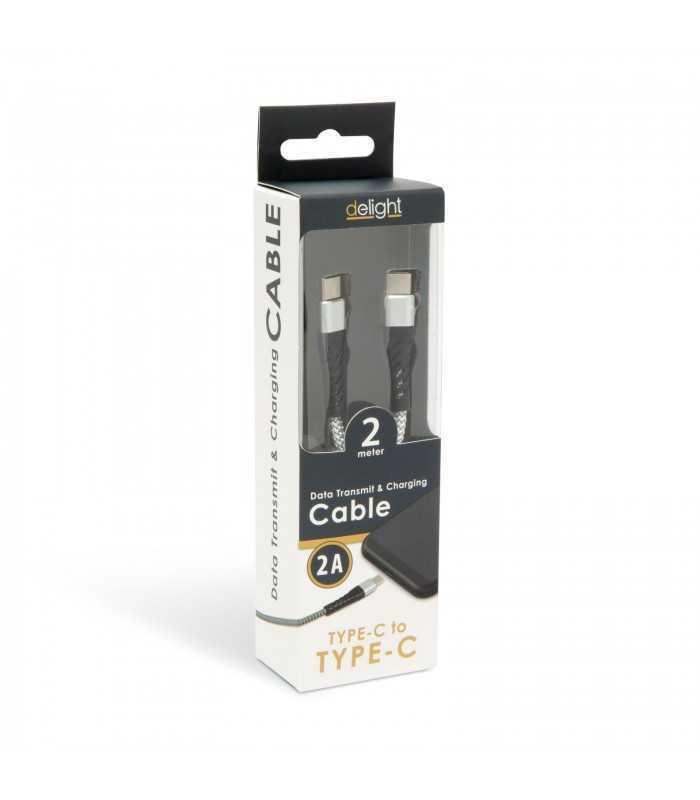 cablu de date usc type c usb type c alb 2m delight 2