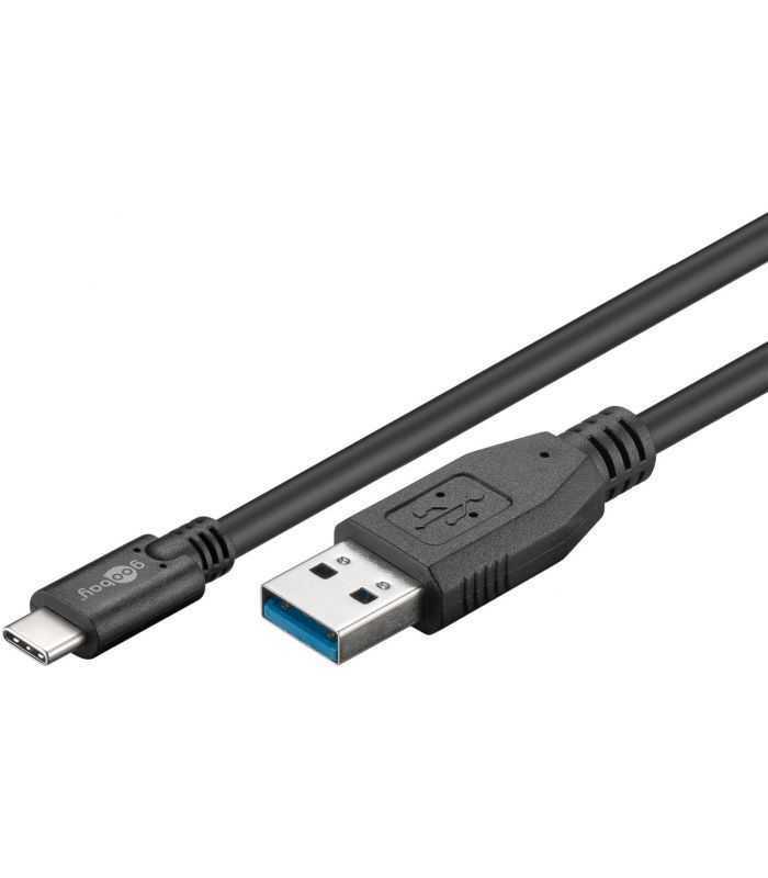 cablu de incarcare si sincronizare usb 30 usb type c 2m 3a 15w negru goobay 1