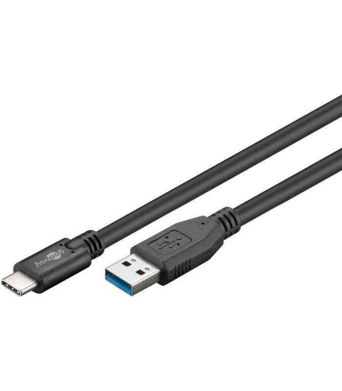 cablu de incarcare si sincronizare usb 30 usb type c 3m 3a 15w negru goobay 1