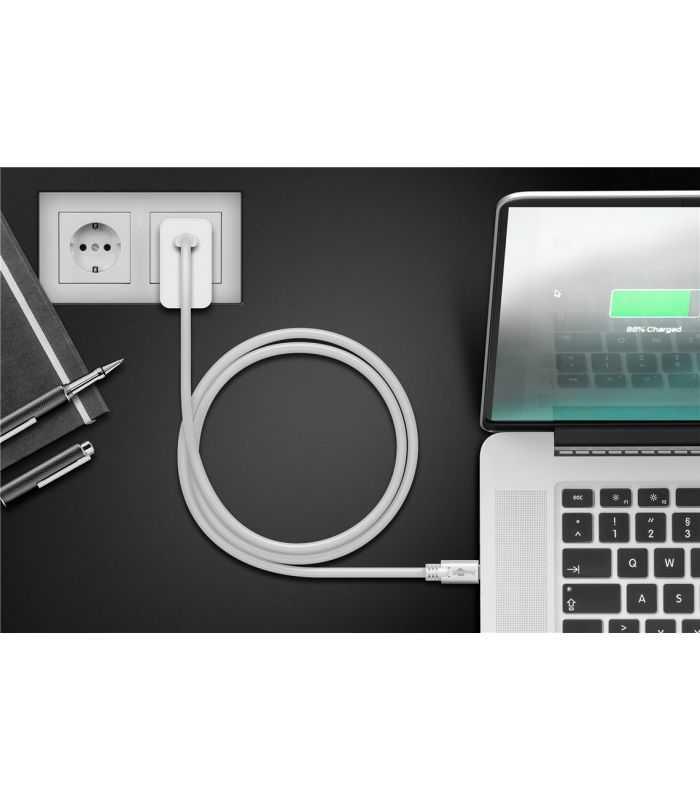 Cablu De Incarcare Si Sincronizare Usb Type C 32 Gen1 Tata Tata Pd 60w 1m Alb Goobay