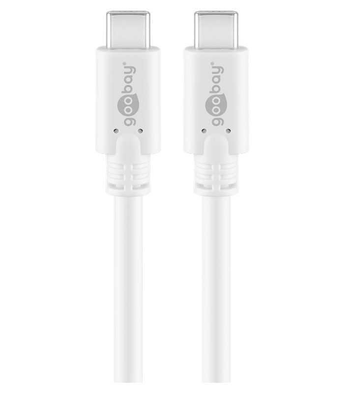 Cablu de incarcare si sincronizare USB type C 3.2 Gen1 tata-tata PD 60W 1m alb Goobay