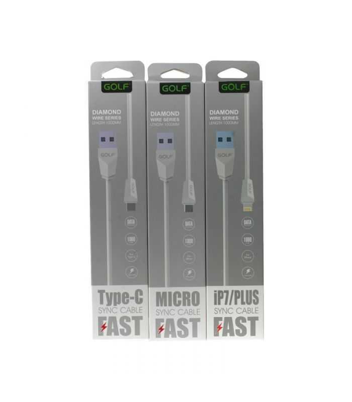 cablu de incarcare usb golf diamond 2in1 27i iphone micro usb alb 2