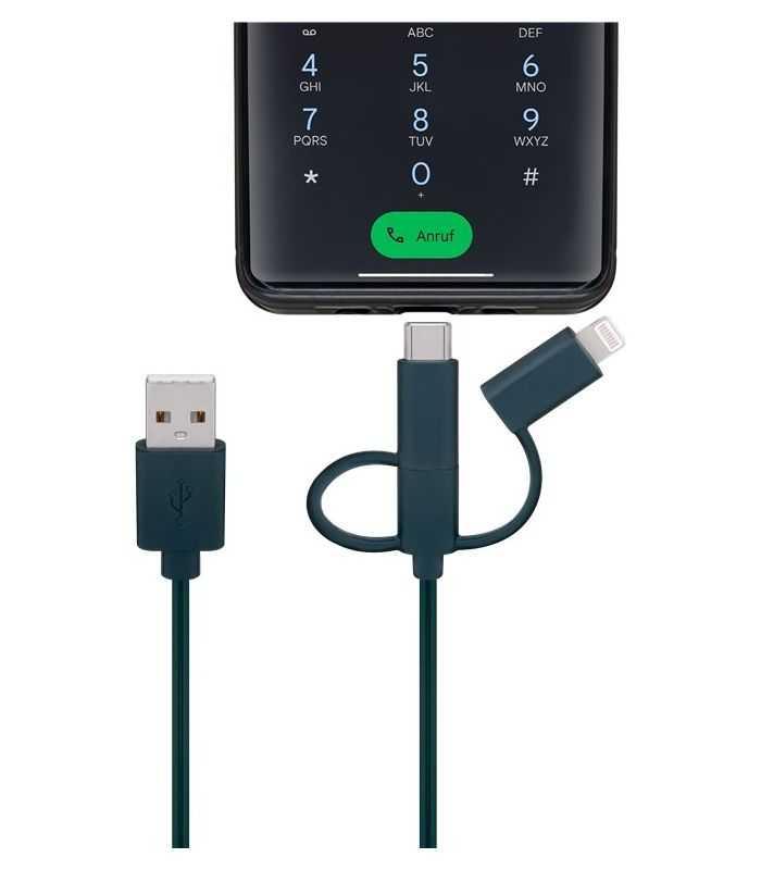 Cablu De Incarcare Usb Pentru Smartphone Cu Lumini Led Rgb Lightning Micro Usb Usb Type C 90cm Goobay 60339