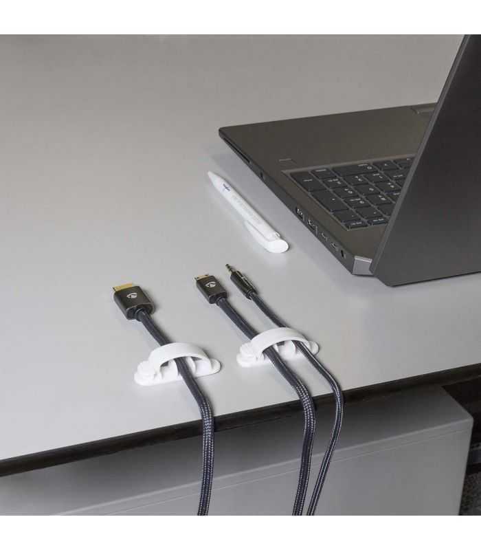 Cablu De Management Cu Blocare Clip 3buc 3 Sloturi Pentru Cablu Max 75 Mm Alb Nedis