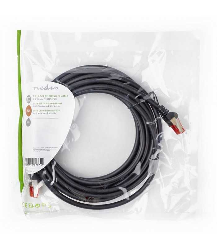 cablu de retea cat6 sftp rj45 tata rj45 tata 5m negru nedis 2