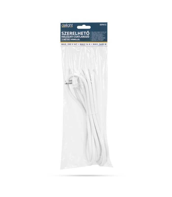 Cablu De Retea Montabil 5m 3x15mm2 Alb Cu Stecher Fire Libere Delight