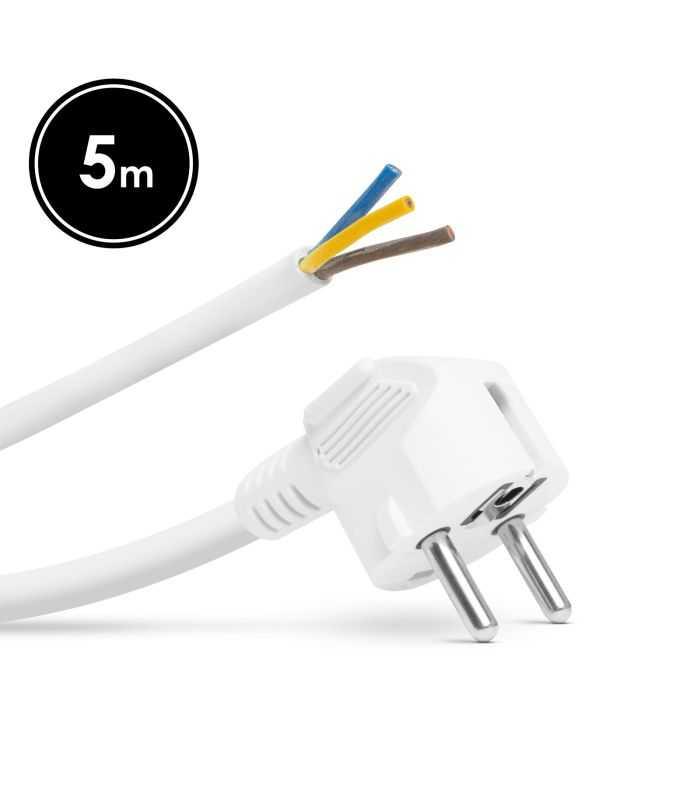 Cablu de retea montabil 5m 3x1.5mm2 alb cu stecher/fire libere delight