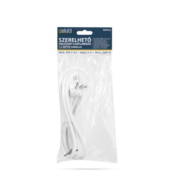 Cablu De Retea Montabil De 15m 3x15 Mm2 Alb Cu Stecher Fire Libere Delight